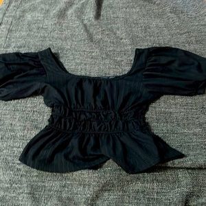 Anthropology Black frill shirt